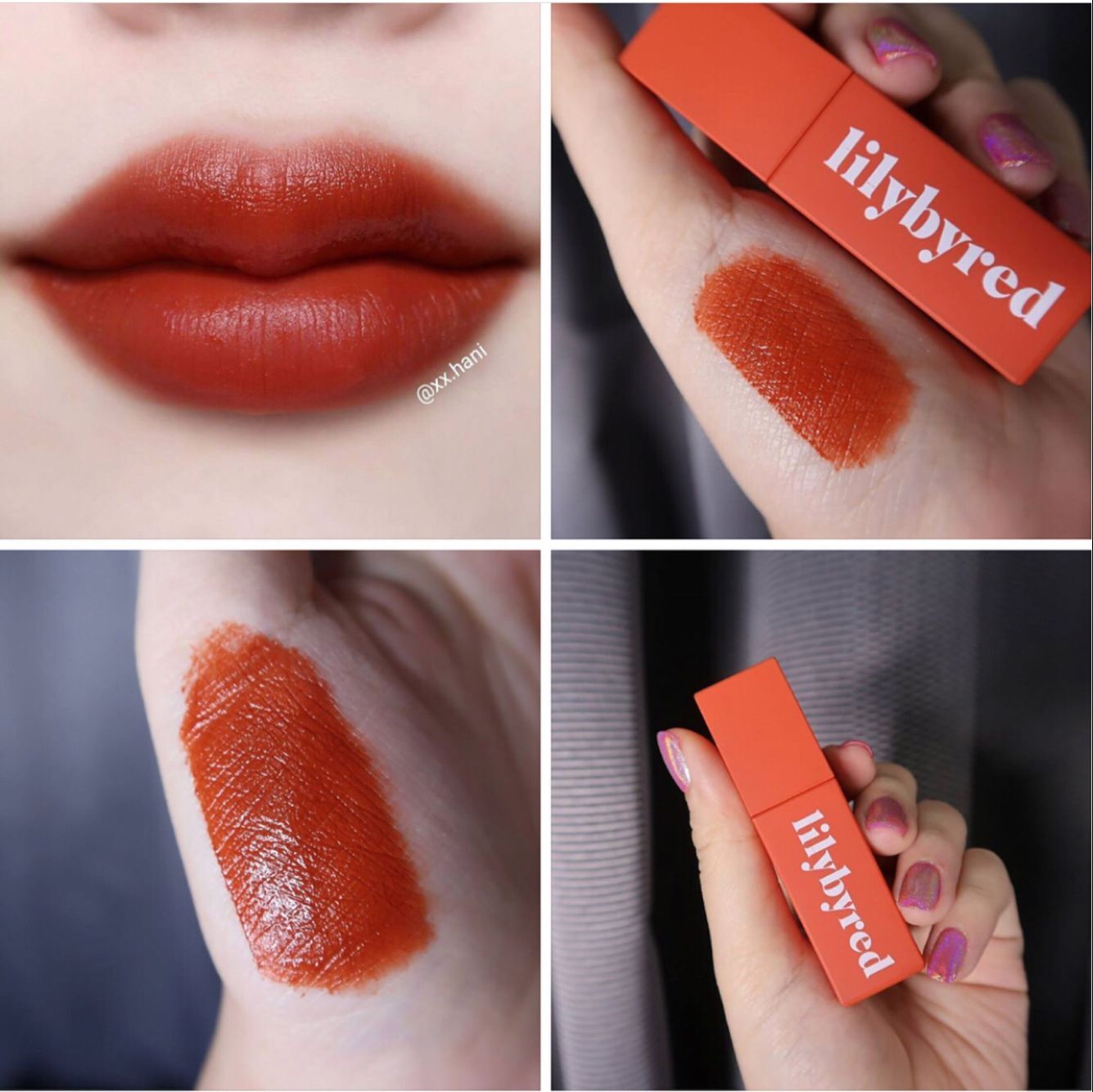 Hàn Quốc lilybyred lip glaze 02 nho tím 04 màu hồng 06 cà chua thối dưỡng ẩm mờ môi - Son bóng / Liquid Rouge 	son bóng amuse