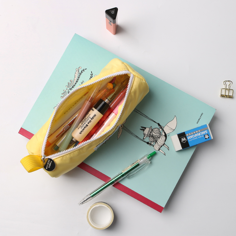 ins Japanese sandwich mesh pencil bag junior high school girl cute simple capacity large cute stationery pencil bag