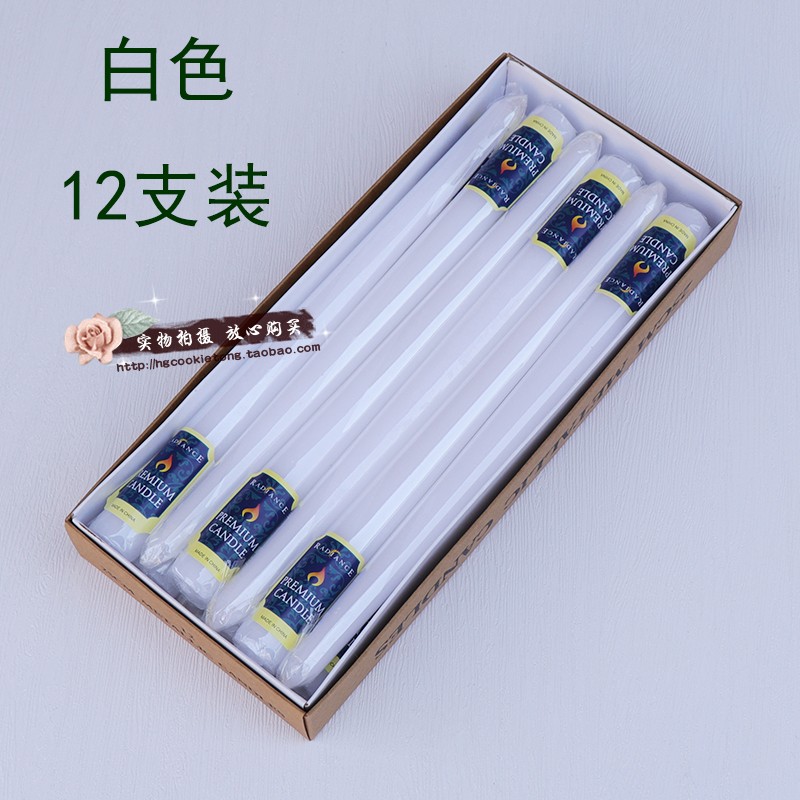 European-style candlestick long rod candle romantic wedding western hotel candle black white red high 25cm long candle