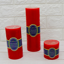 Cylindrical big candle Wedding red candle to smoke to taste Cylindrical candle general lighting festive 7 5cm red candle