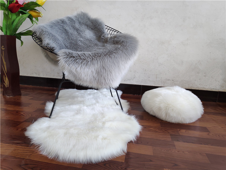 Sang trọng bọc lông thú pad mùa đông ins trắng hồng ấm áp thảm trang trí tựa lưng máy tính sofa ghế ăn đệm đệm ghế gỗ phòng khách