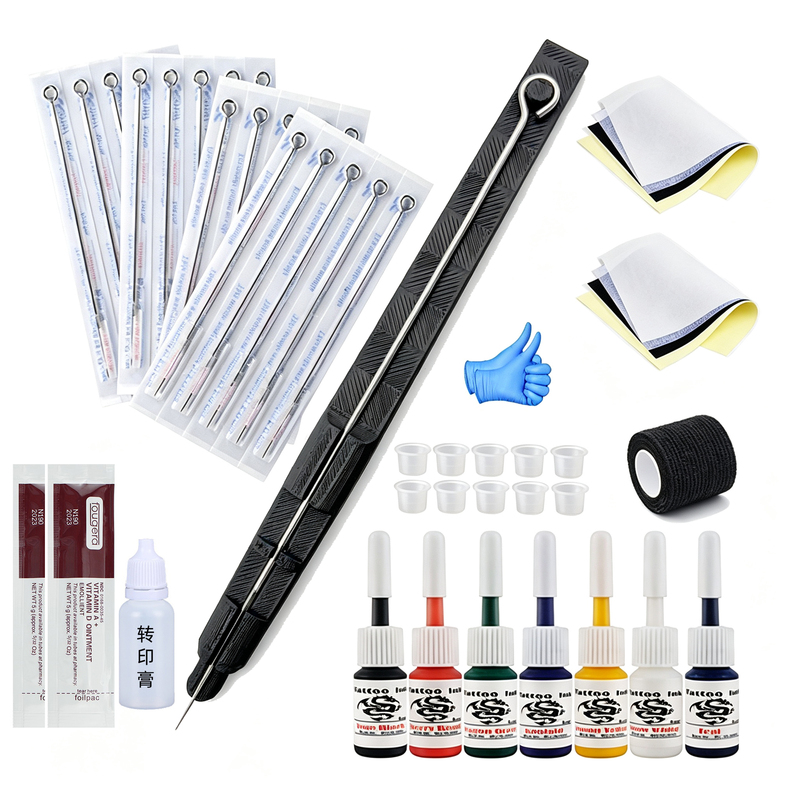 Handmade Tattoo Kit Seven-Color DIY Tattoo Tools Complete Set Disposable Tattoo Needles Handpoke Tattoo Handmade Tattoo Kit Seven-Color DIY Tattoo Tools Complete Set Disposable Tattoo Needles Handpoke Tattoo