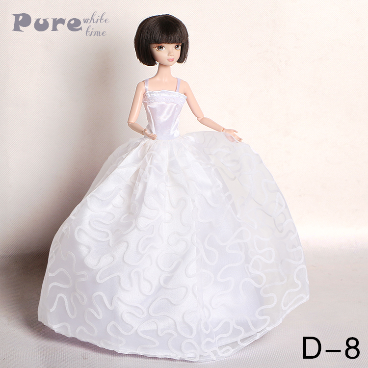 Quần áo búp bê 6 điểm 30cm váy cưới màu trắng công chúa ăn mặc thời trang váy đầm cô gái phụ kiện đồ chơi đồ chơi của con gái