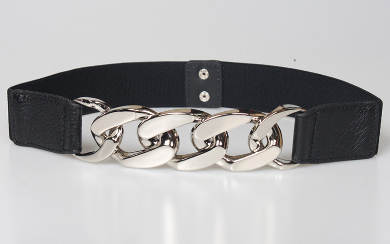Black Color Metal Thick Chain Interlocking Elastic Waistband Wholesale Nihaojewelry