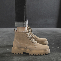 (-) The protagonist is the protagonist when he appears~ Genuine leather Martin x female British style frosted short boots plus velvet