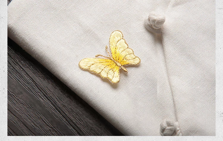 [Cuckoo handmade] chỉ vàng bướm viền thêu vải dán thủ công vật liệu DIY trang trí đính keo nóng - Công cụ & vật liệu may DIY