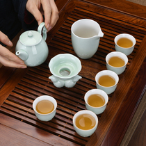 Jingdezhen ceramic kung fu tea set whole set of household tea ceremony set celadon tea set office teapot tea cup gift box
