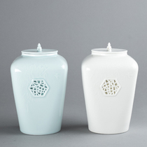 Jingdezhen celadon tea cans ceramic sealed cans medium tea boxes home large tea cans gift boxes