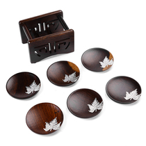 Ebony solid wood tea mat coaster tea ceremony Kung Fu Tea Cup tray creative tea set accessories heat insulation