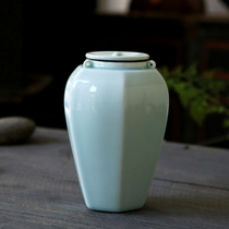 Celadon tea cans ceramic sealed cans household large storage tanks small tea cans kung fu tea set portable storage tanks