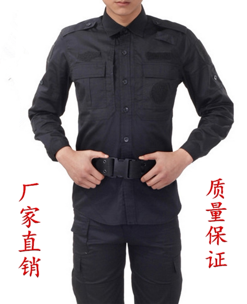 Chengdu Black Long Sleeve Combat Training Suit Special Training Combat Service Security Guard Duty Security Check Work Clothes Winter Style