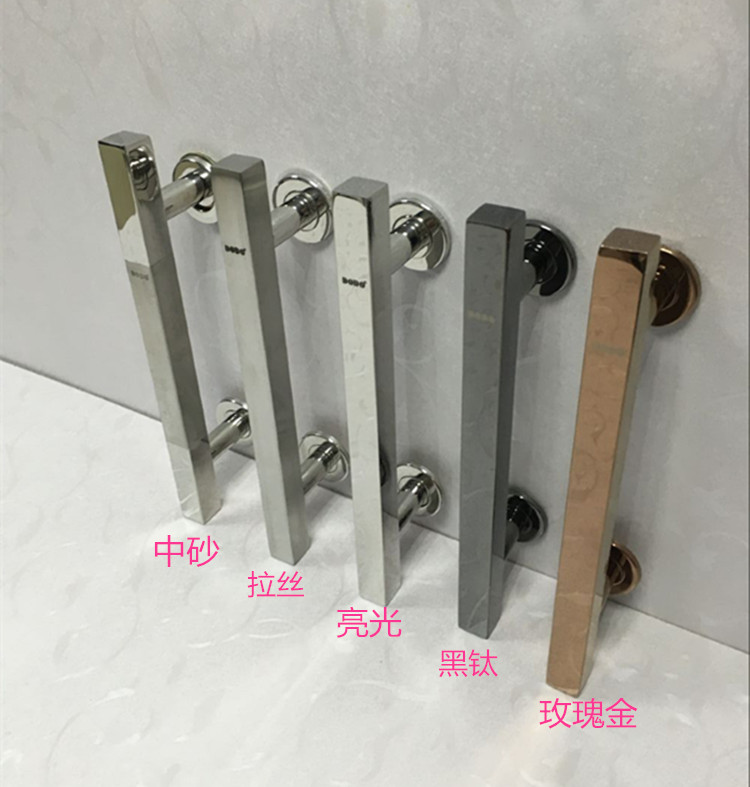 Black titanium square tube unilateral small handle wooden door handle black titanium rose gold brightly mounted small handle stainless steel door aluminum alloy