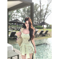Mejiu Mijiu [Spring Wild Flowers] Light Green Sexy Lace Suspender Dress Women's Spring and Summer Slim Skirt