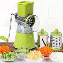 Multi-function shredder hand drum rotating grater grated