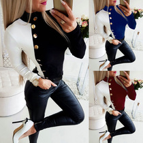 Shirt Women Long Sleeve Turtleneck Tee Shirt Femme Elegant L