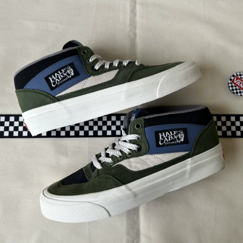 Кеды для скейтбординга VANS Vans Half Cab Anaheim военный зелёный без шнурков низкие профессиональные