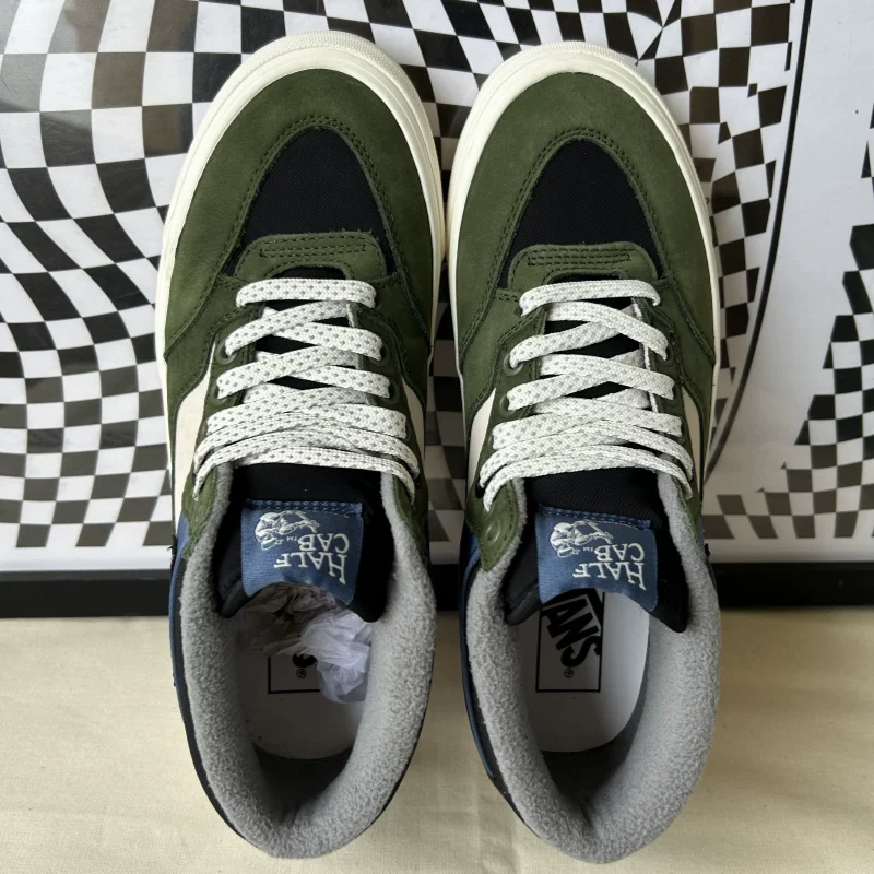 Кеды для скейтбординга VANS Vans Half Cab Anaheim военный зелёный без шнурков низкие профессиональные