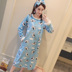 Váy ngủ nhung nữ mùa thu dài tay flannel mỏng đồ ngủ mùa thu và mùa đông ngọt ngào dễ thương dịch vụ nhà sinh viên váy xuông phong cách Đêm đầm