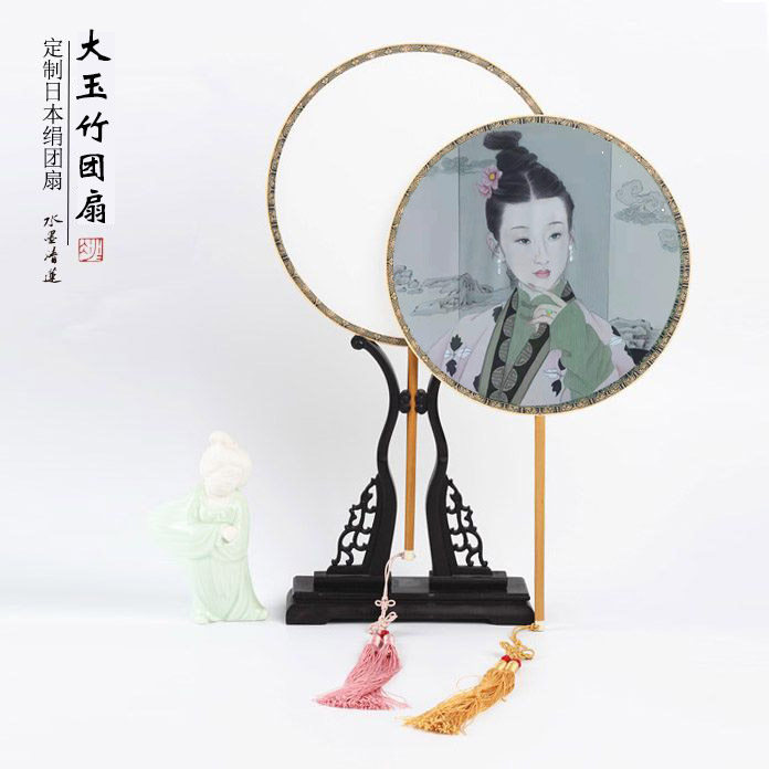 Water Ink Clear Lotus Customize Japanese Silk Group Fan Blank Group Fan Jade Bamboo Work Pen Genuine Silk Cooked Silk Cooked Silk Fan Ancient Wind Group Fan
