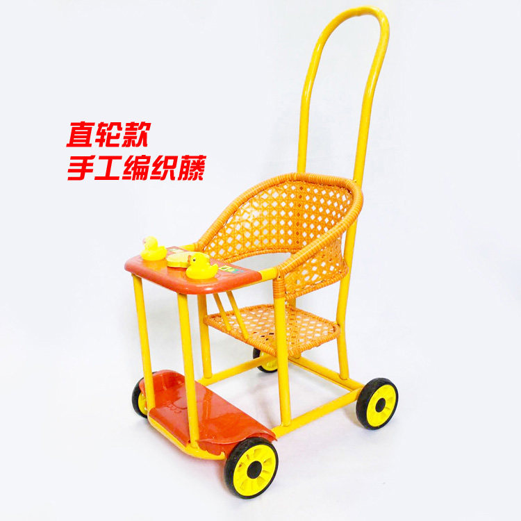 Explosion hand-made bamboo and vine baby cart baby four wheels bamboo bamboo car imitated light-type and musical children car