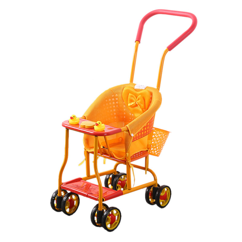 Explosive summer universal wheel with awning baby plastic imitation rattan chair trolley four-wheel double brake light stroller