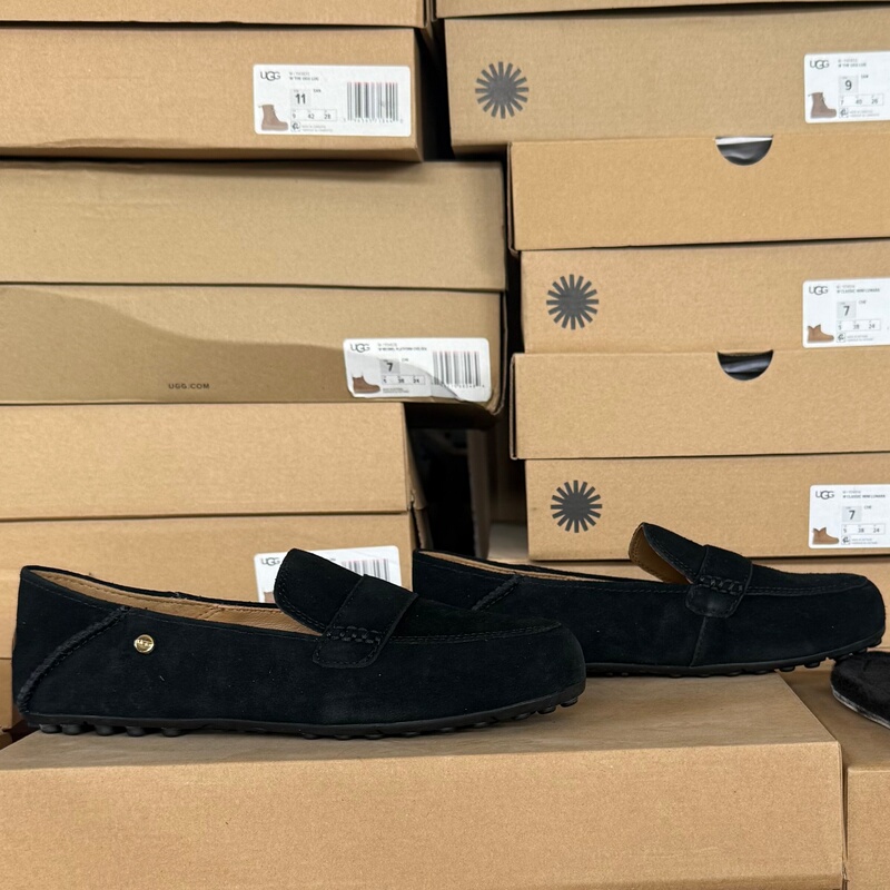 Ugg Women's Shoes, Genuine from the Store, Solid Color, Light Luxury, Flat Sole, Double Insole, Casual Loafers, Moccasins 1147350