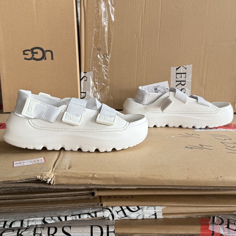 Ugg Women's Shoes, Genuine from the Store, Thick-Soled, with Straps and Velcro, Flat-Soled, Fashionable, Comfortable, Casual Sandals 1152686