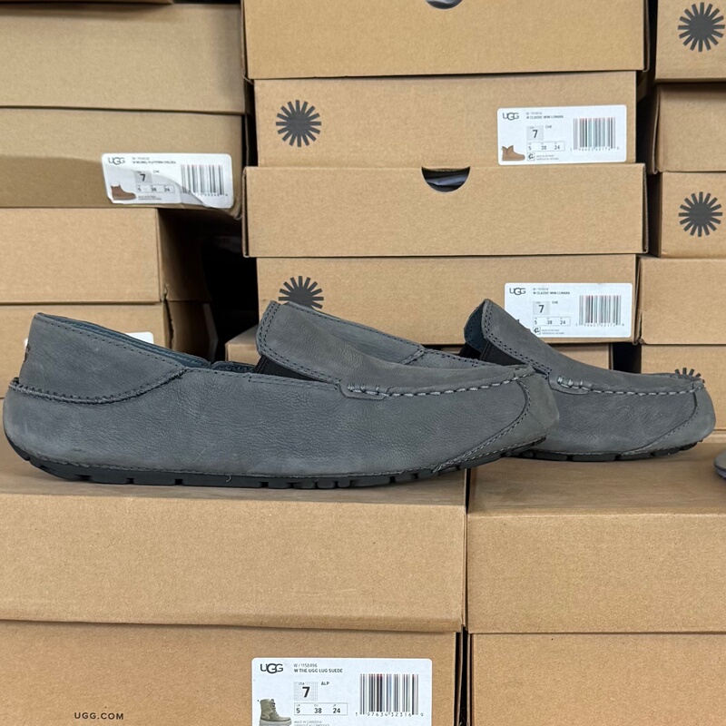 Ugg Men's Shoes, Genuine from the Store, Sheepskin Flat Casual Shoes with Double Insoles, Slip-On Loafers, Moccasins, Model 1108189