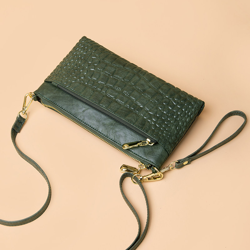 Small square bag 2021 new classic crocodile tatched satchel satchel woman mobile phone Mom Small bag Single shoulder hands with zero purse