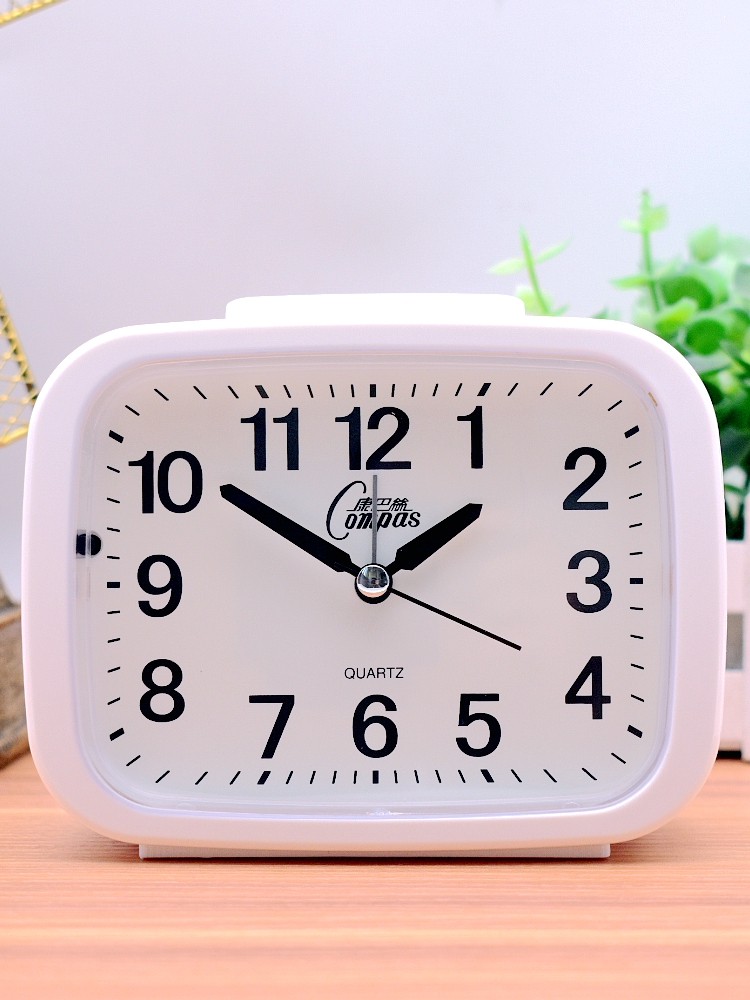 Compass Alarm Clock with Large Font, Silent Bedside Clock, Large Font Clock for the Elderly, Alarm Clock with Night Light, Snooze Function, Bedroom Table Clock