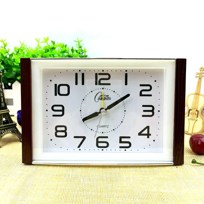 Conpasse alarm clock muted creative minima modern fashion square desktop small seat clock old student small alarm clock table