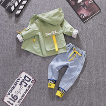 Boys autumn clothes suit 2022 new handsome children clothes for children foreign air two sets of baby spring and autumn clothes tide