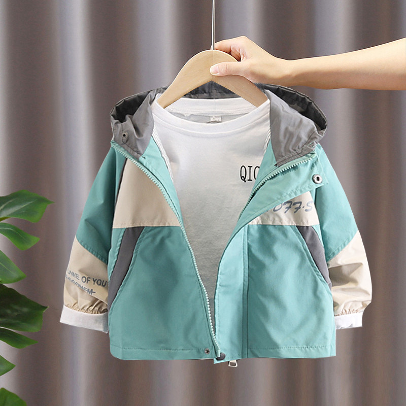 Boys jacket spring and autumn 2022 new Korean version of the tide children's Western style autumn clothes baby jacket windbreaker children's clothes tide
