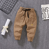 Child Clothing Boy Casual Pants 2022 Autumn Clothing New Long Pants Mid-Baby Boy Overalls Ocean Qi Children Pants Tide