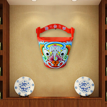 Folk handicraft Peking Opera club fire horse spoon facial makeup decoration pendant wooden barrel town house folk custom antique Chinese decoration