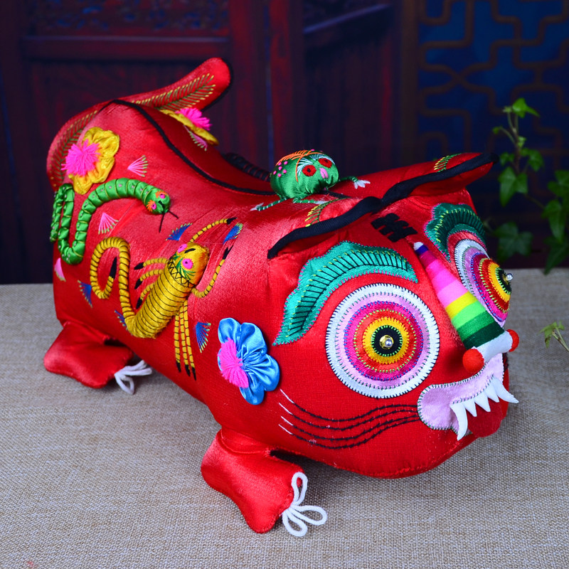 Five poisonous cloth tiger tiger folk crafts tiger pillow baby baby full moon small tiger toy decoration folk custom