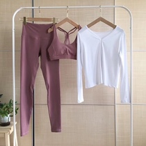 North American single rose powder exercise three-piece set professional quick-dry yoga dance gymnastics fitness clothes yoga dress women