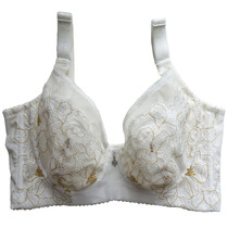 Lace bra sexy transparent ultra-thin gathered underwear female sub-breast adjustment correction large size bra fat m