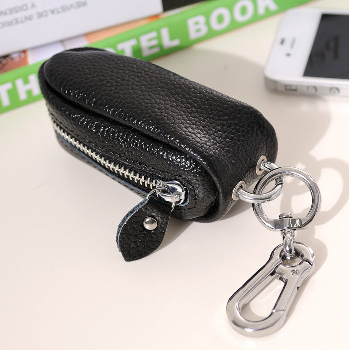 Exquisite cowhide men's genuine leather key case large capacity women's waist hanging Korean multifunctional key case