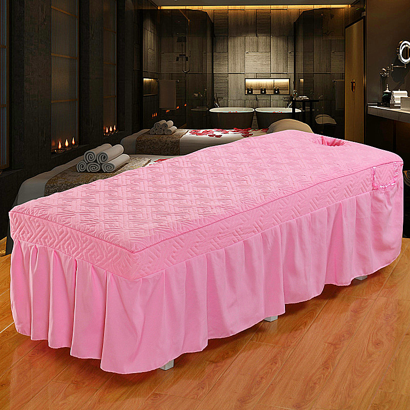 Vẻ đẹp giường ngủ che thân giường massage massage giường đơn vỏ gối tròn đầu vuông hình thang ga trải giường spa giá rẻ