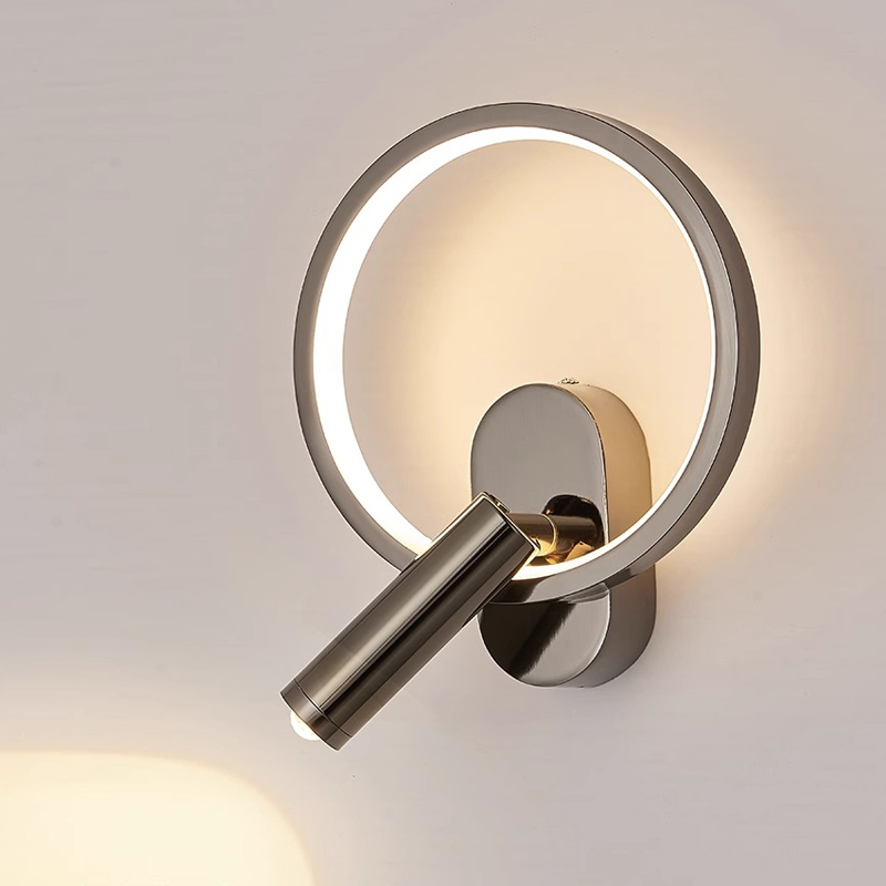 Wall Lamp Bedroom Bedside Lamp Tmall Genie Light Luxury Living Room Background Wall Smart Rotating with Spotlight Study Reading Lamp Wall Lamp Bedroom Bedside Lamp Tmall Genie Light Luxury Living Room Background Wall Smart Rotating with Spotlight Study Reading Lamp