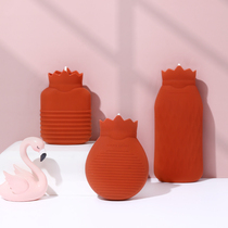 Silicone hot water bag cute plush water bag warm belly mini small water injection winter hot compress explosion proof hand warmer