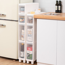 14CM kitchen slit storage cabinet drawer type ultra-narrow slit storage rack refrigerator gap floor multi-layer seasoning rack