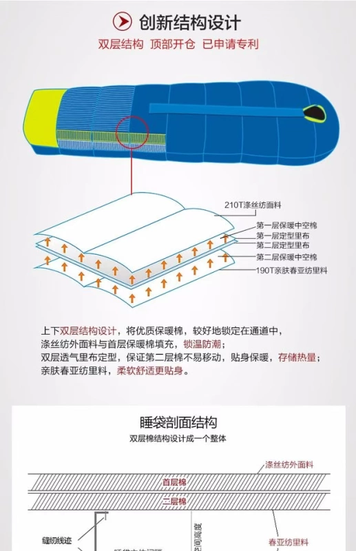 Túi ngủ cho người lớn ngoài trời mùa thu và mùa đông Mẹ túi ngủ có thể được giặt bằng máy mở rộng dày chống lạnh trong nhà túi ngủ ấm áp cho mẹ