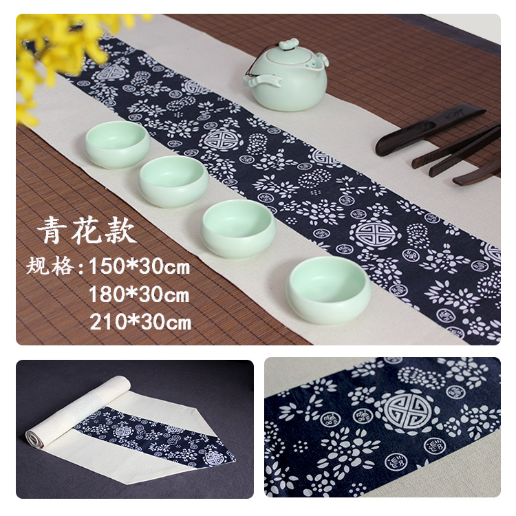 Xi Yuntang trà khô mat Zen Zen linen trà khăn trải bàn Nhật Bản bộ trà đôi cotton linen bàn trà cờ ấm trà đạo