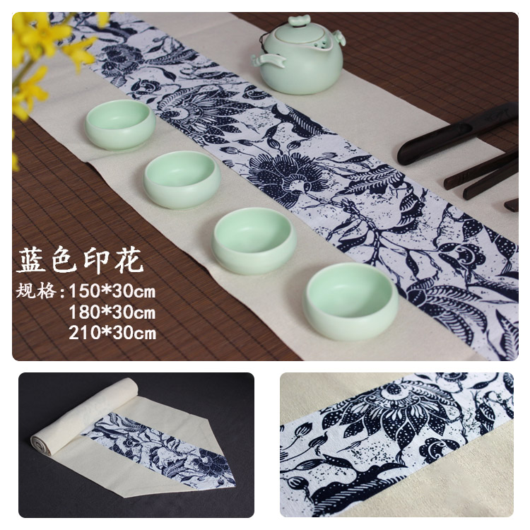 Xi Yuntang trà khô mat Zen Zen linen trà khăn trải bàn Nhật Bản bộ trà đôi cotton linen bàn trà cờ