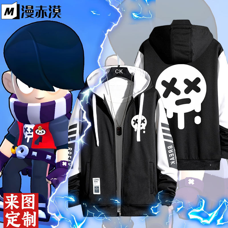 Wild Brawl Game Hoodie for Men, Edgar Style, Fleece-Lined Zip-Up Jacket for Women, Guzi Cosplay Outfit