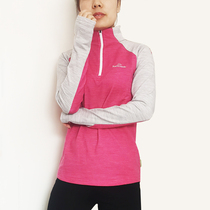 Kathxx female merino wool stand collar long sleeve T-shirt outdoor quick-drying semi-zippered sweatshirt winter warm 260