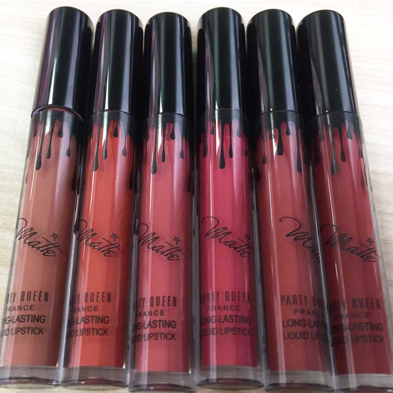 Party Queen PQ Matte Moisturising Lip Glaze Lasting Non-stick Cup Bites Lip Control Network Red Lip Gloss - Son bóng / Liquid Rouge 	son bóng 3ce flash lip tint	