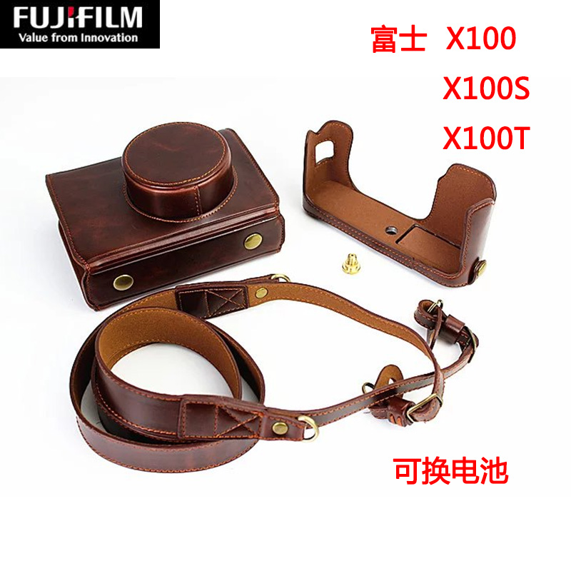 Suitable for Fuji X100S camera bag X100 protective sleeve X100T leather cover portable single shoulder liner bag casual